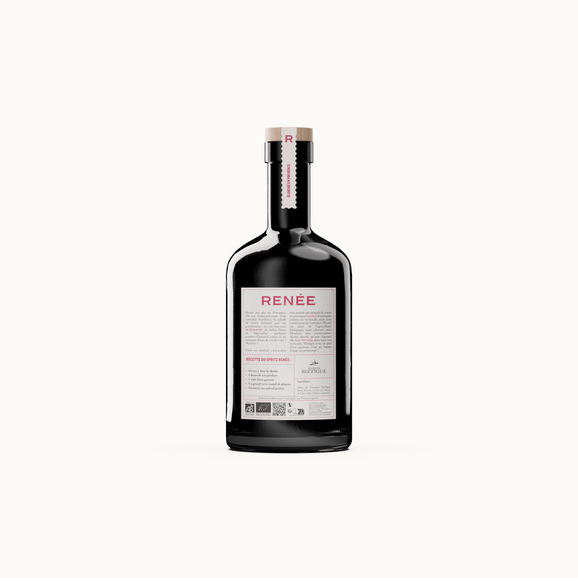 Bouteille spiritueux Renée - dos flacon